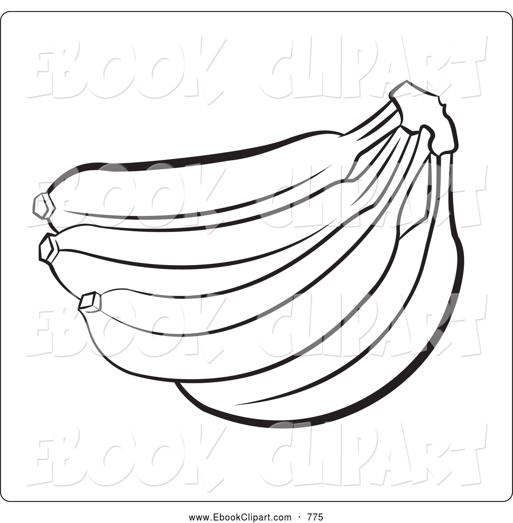 Outline Of A Banana Bunch June 20th 2013 Black And White Outline