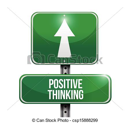 Positive Thinking Road Sign Illustration Design Over A White