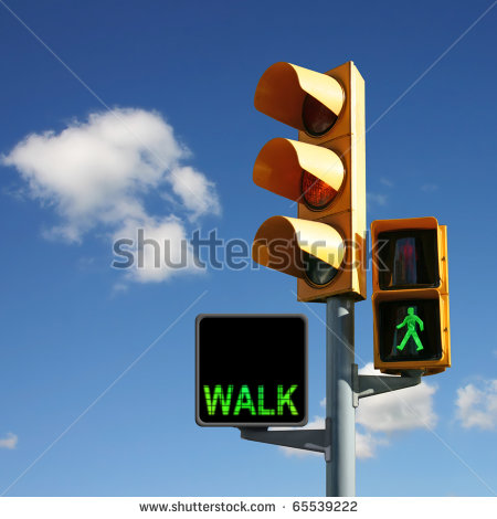 Walk Sign Man Traffic Lights With Walk And