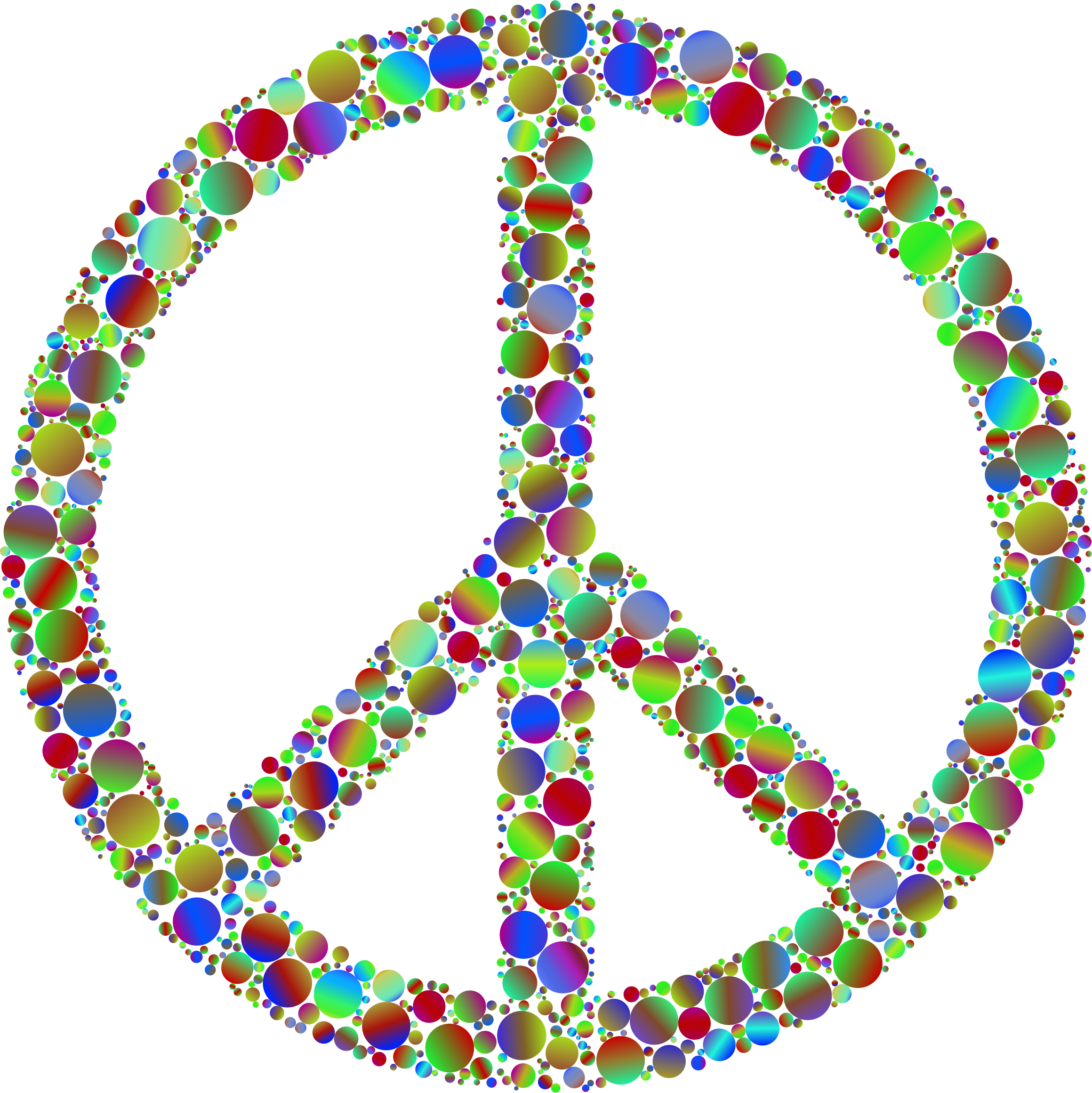 Clipart   Colorful Circles Peace Sign 6