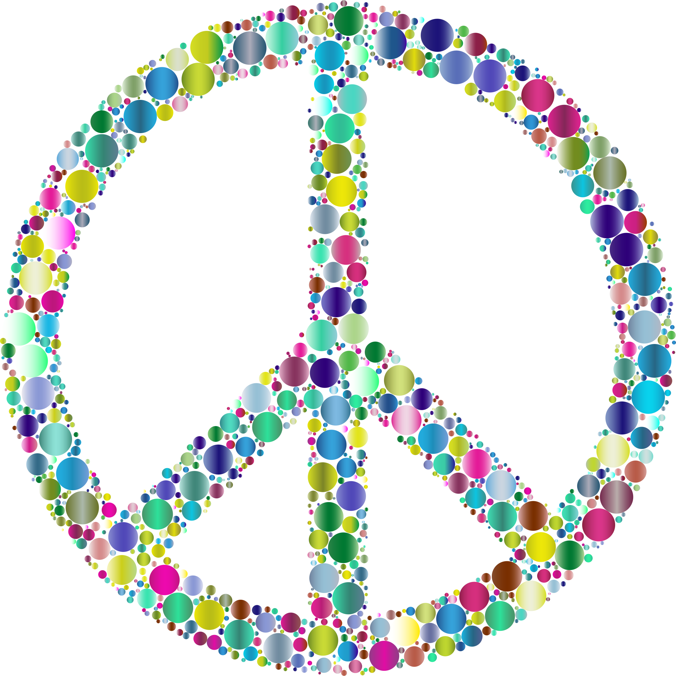 Colorful Circles Peace Sign 7 By Gdj