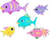 Colorful Fish Clipart Colorful Group Of Fish