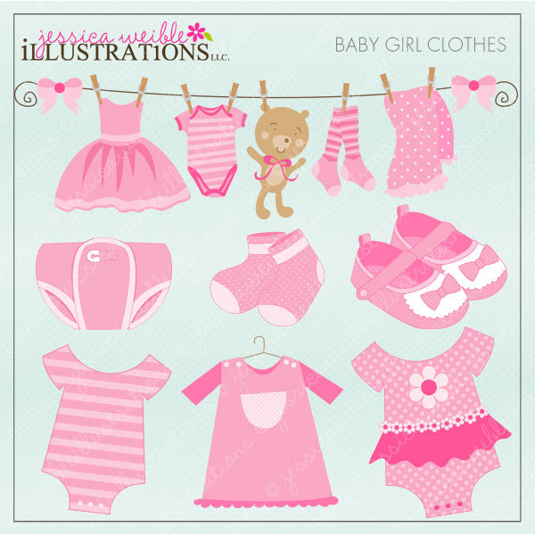 Pink Footed Pajamas Clip Art   Pink Footed Baby Pajamas With White
