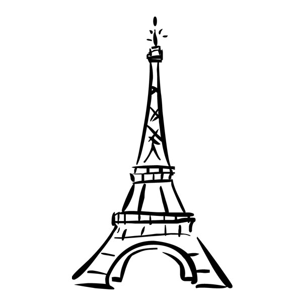 Black And White Eiffel Tower Drawing Free Cliparts That You Can