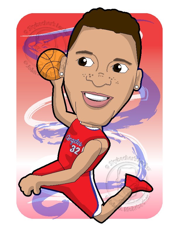 Blake Griffin Cartoon Nba Toons Basketbal Clipart
