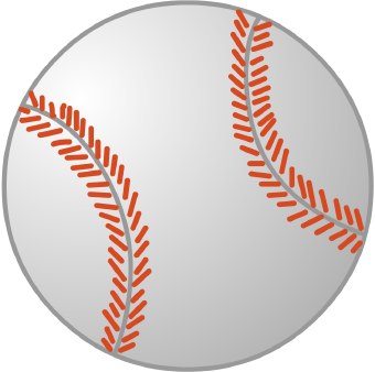 Clip Art Of A White Baseball With Red Stitching