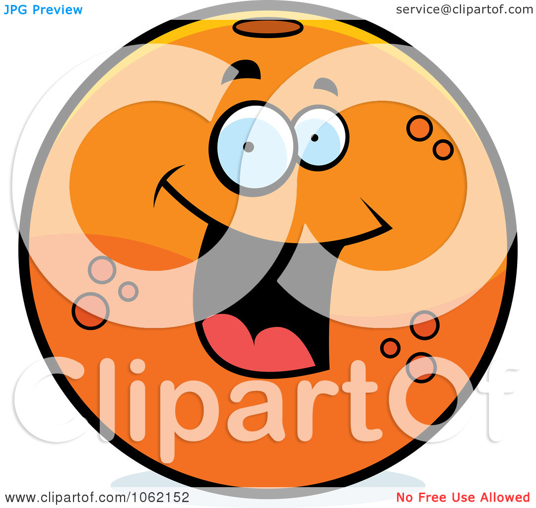 Clipart Happy Orange Character   Royalty Free Vector Illustration By