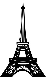 Clipart Image   Black And White Drawing Of The Eiffel Tower In Paris