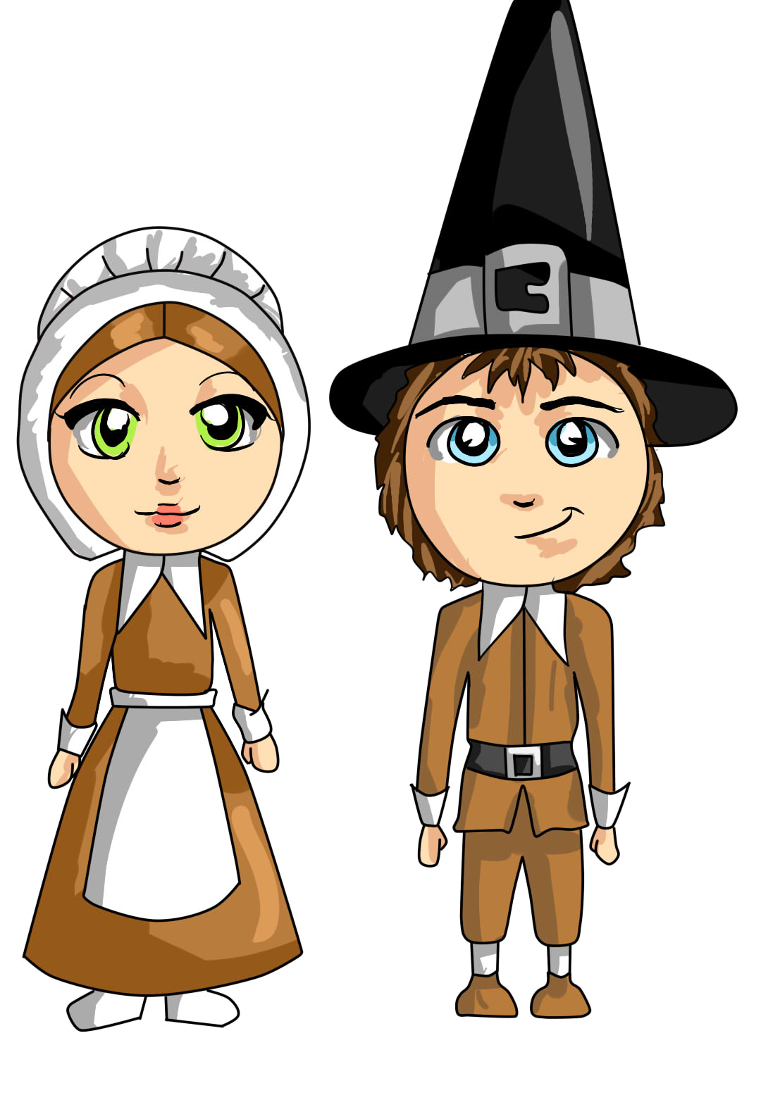 Clipartlord Com Exclusive This Cute Pilgrim Couple Clip Art Is Perfect