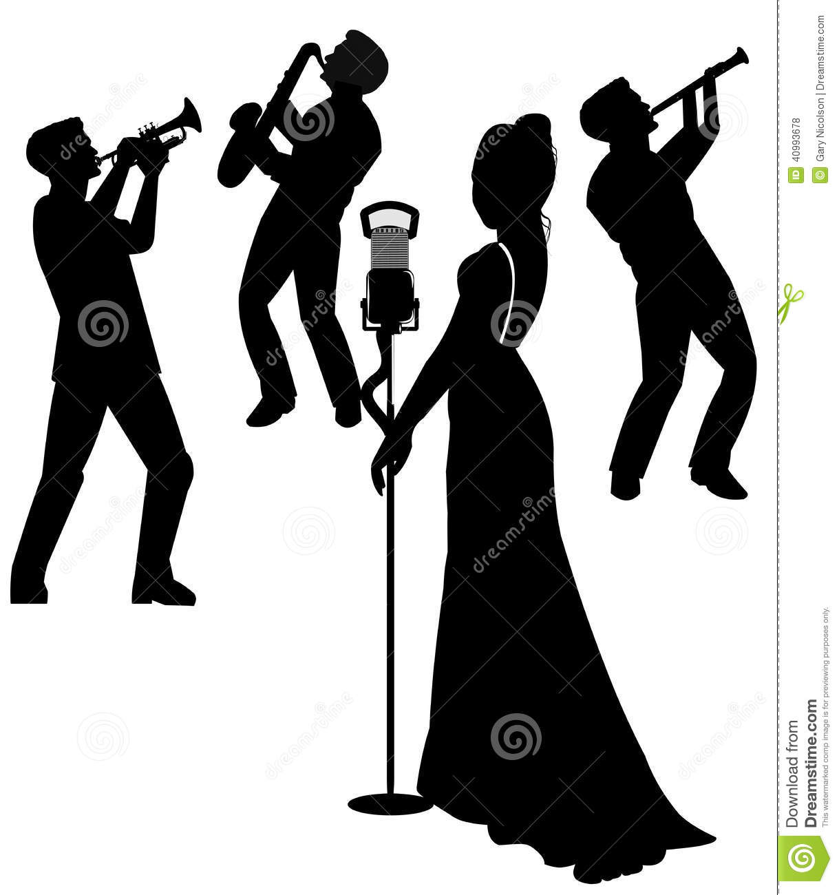 Female Singer On Stage In Silhouette Stock Illustration   Image