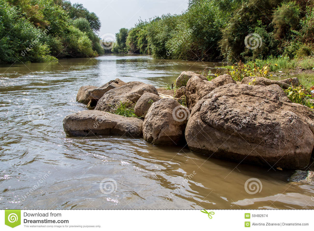 Jordan River In Autumn Boulders At The Edge Of The Shore  Upper