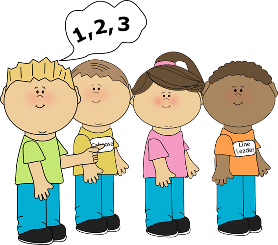 Line Counter Clip Art Image   Kids In A Line And A Boy Counting The