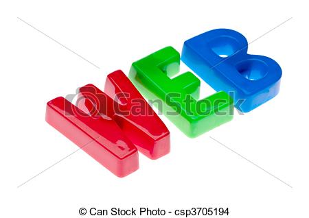 Stock Photo Of Plastic Toy Magnetic Letters Spelling Web   Online