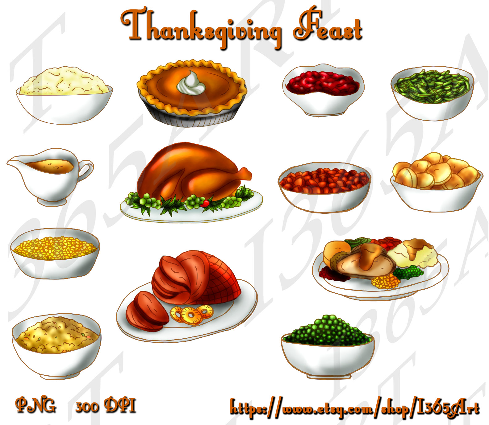 Thanksgiving Dinner Banner 150x150 Seasonal Clipart