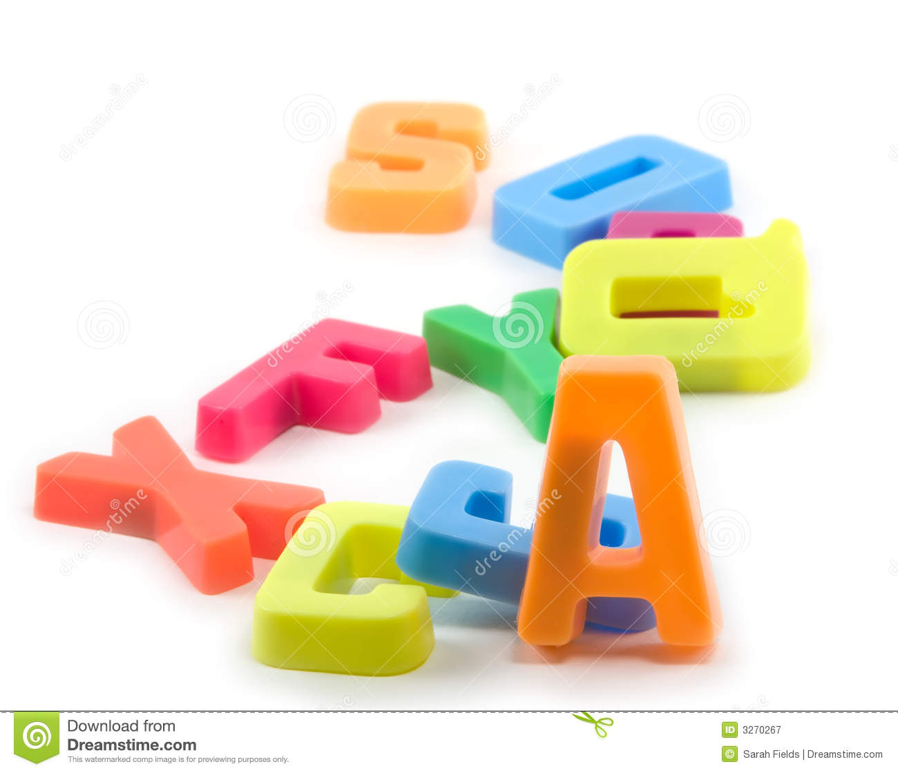 Toy Magnetic Letters On White Background