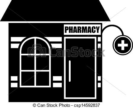 Vector   Black Icon Of Pharmacy   Stock Illustration Royalty Free