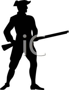 Clipart Image Of A Silhouette Of A Man Holding A Rifle