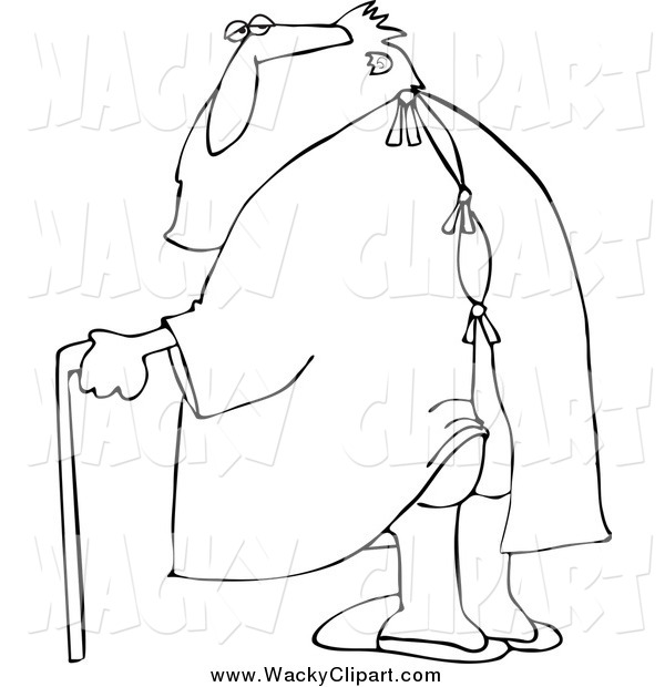 Clipart Of A Black And White Santa In Hospital Gown By Djart    894
