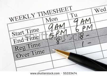 Filling The Weekly Time Sheet For Payroll Stock Photo 55333474