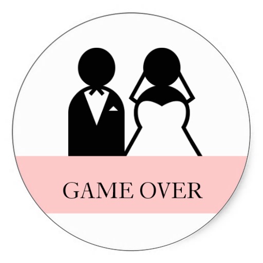 Game Over Bride Groom Clipart Wedding Stickers