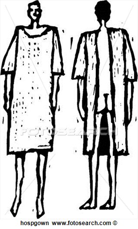Hospital Gown View Large Clip Art Graphic