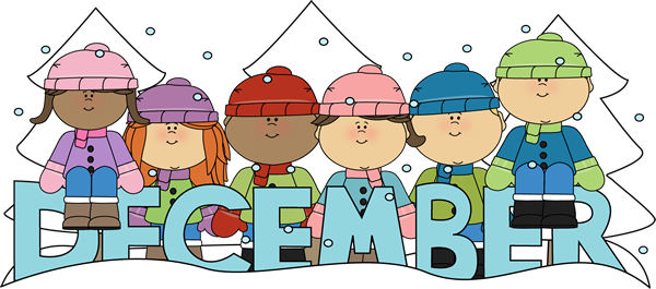 Month Of December Winter Kids Clip Art   Month Of December Winter Kids