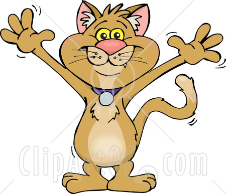 40827 Clipart Illustration Of A Happy Br Own Kitty Cat Smiling And