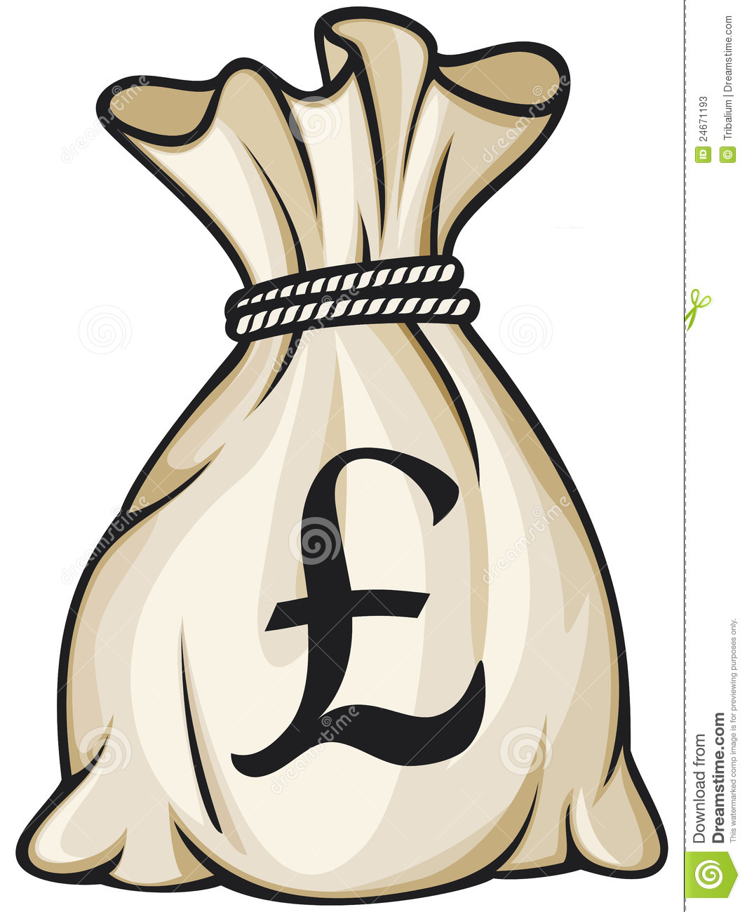 Money Bag With Pound Sign Vector Illustration