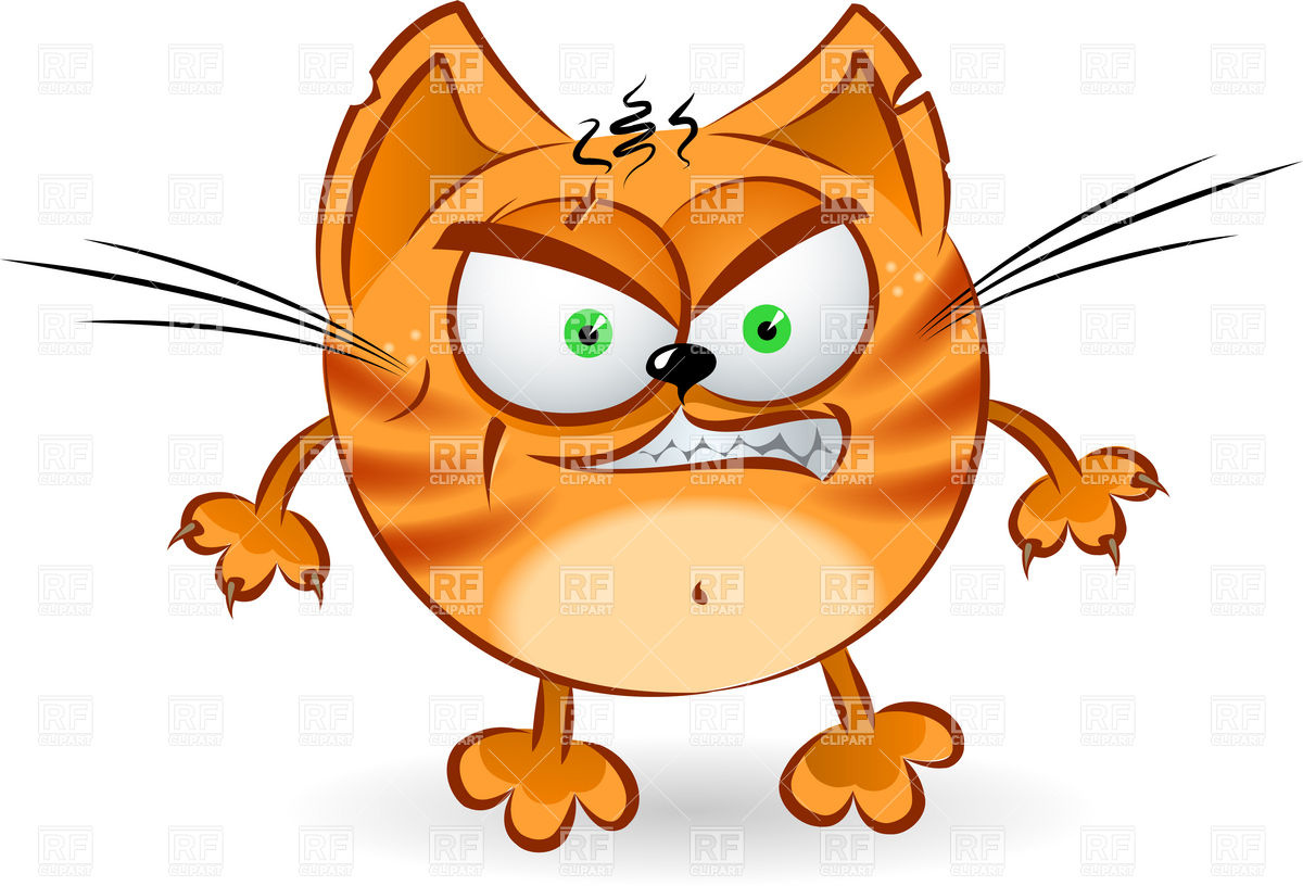 The Angry Orange Cartoon Cat Download Royalty Free Vector Clipart