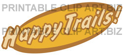 Orange And Brown Happy Trails Sign Clipart Illustration   Image 14807