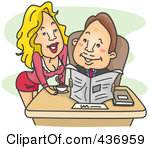 Royalty Free Rf Clipart Illustration Of A Sexy Secretary Leaning Over