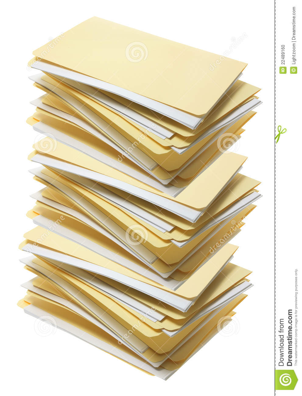 Stack Of Manila File Folders Stock Photo   Image  22489160