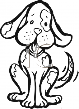 Black And White Animal Clip Art Of A Spotted Dog   Animalclipart Net