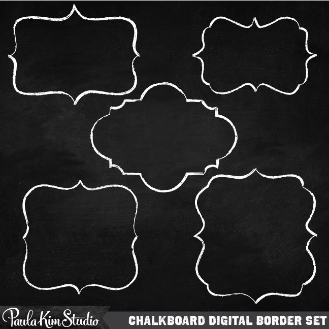 Clip Art Chalk Borders Frames Labels Digital By Paulakimstudio