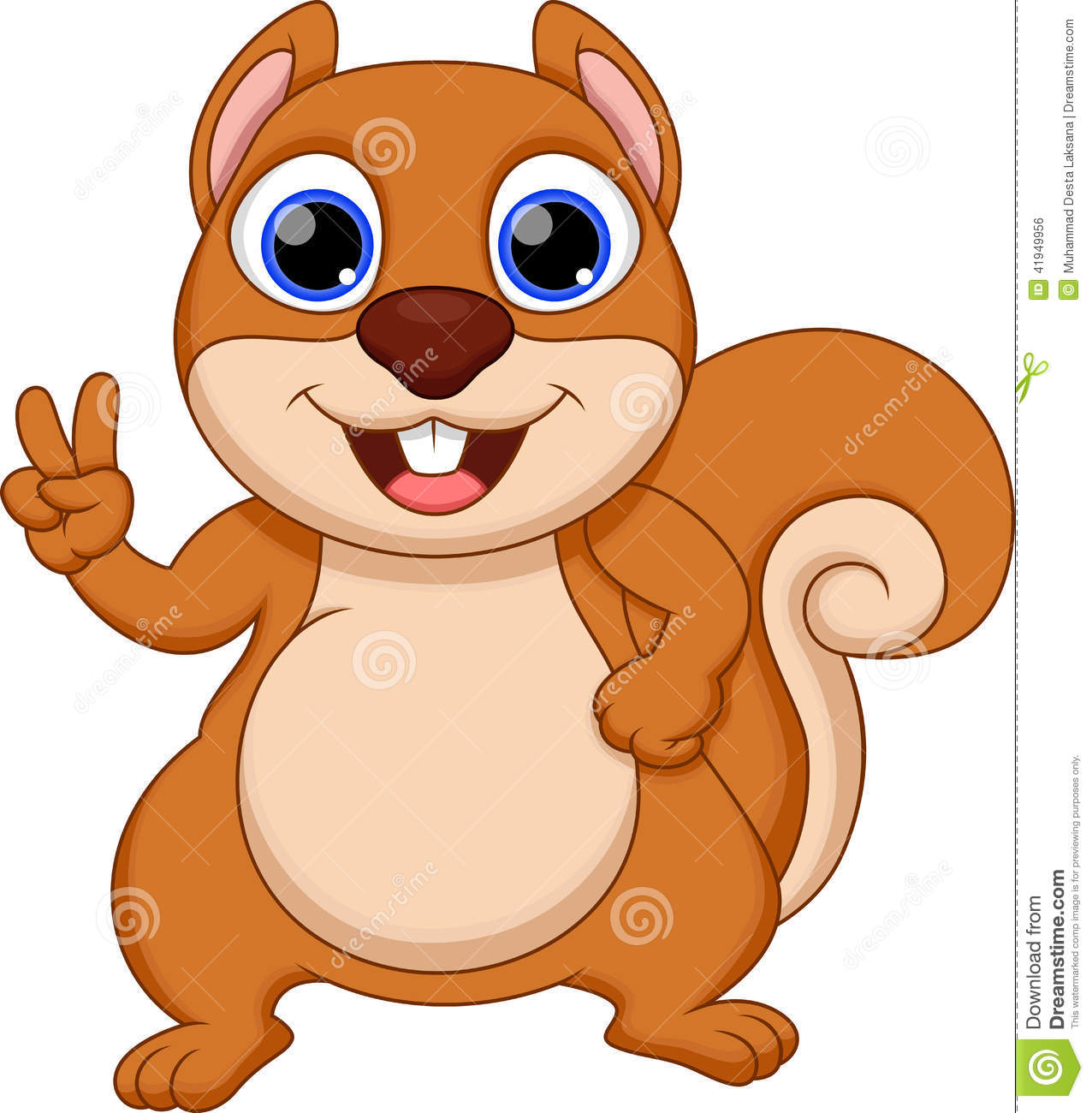 Cute Squirrel Cartoon With A White Background Stock Illustration