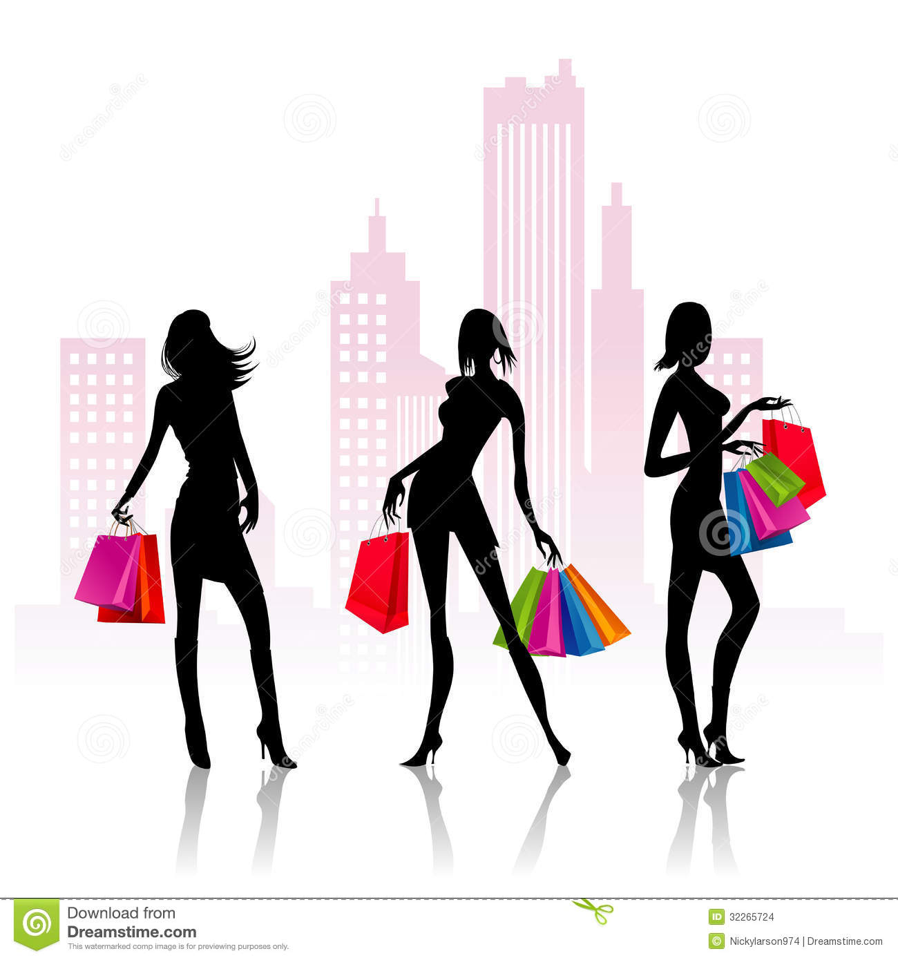 Ladies Go Shopping Stock Images   Image  32265724