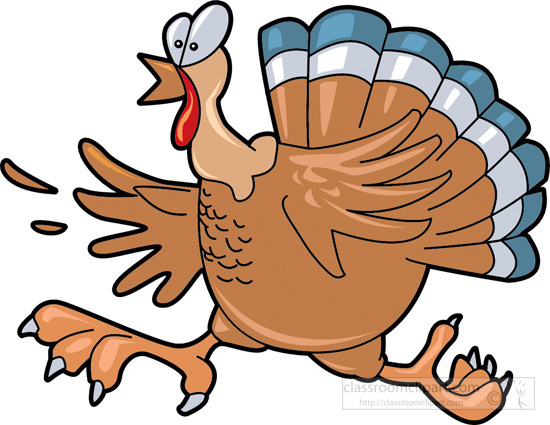 Thanksgiving Clipart   Turkey Running Cartoon   Classroom Clipart