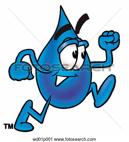 Clipart Of Water Drop Running Wd01p001   Search Clip Art Illustration