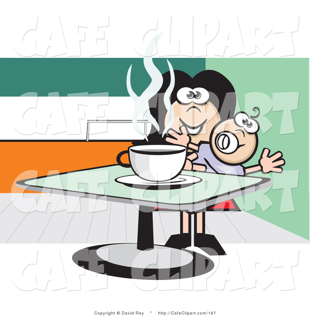 Larger Preview  Clip Art Of A Lady And Baby At A Cafe By David Rey