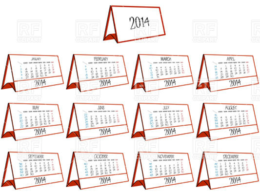 Desk Calendar 2014 18984 Calendars Layouts Download Royalty Free    