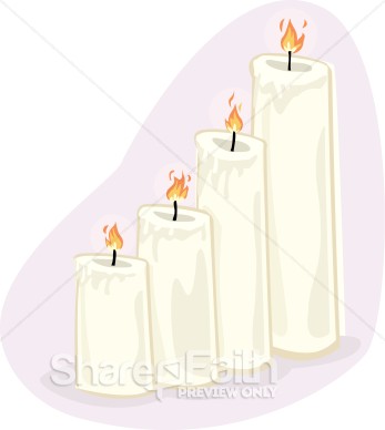 Four Altar Candles   Church Candle Clipart