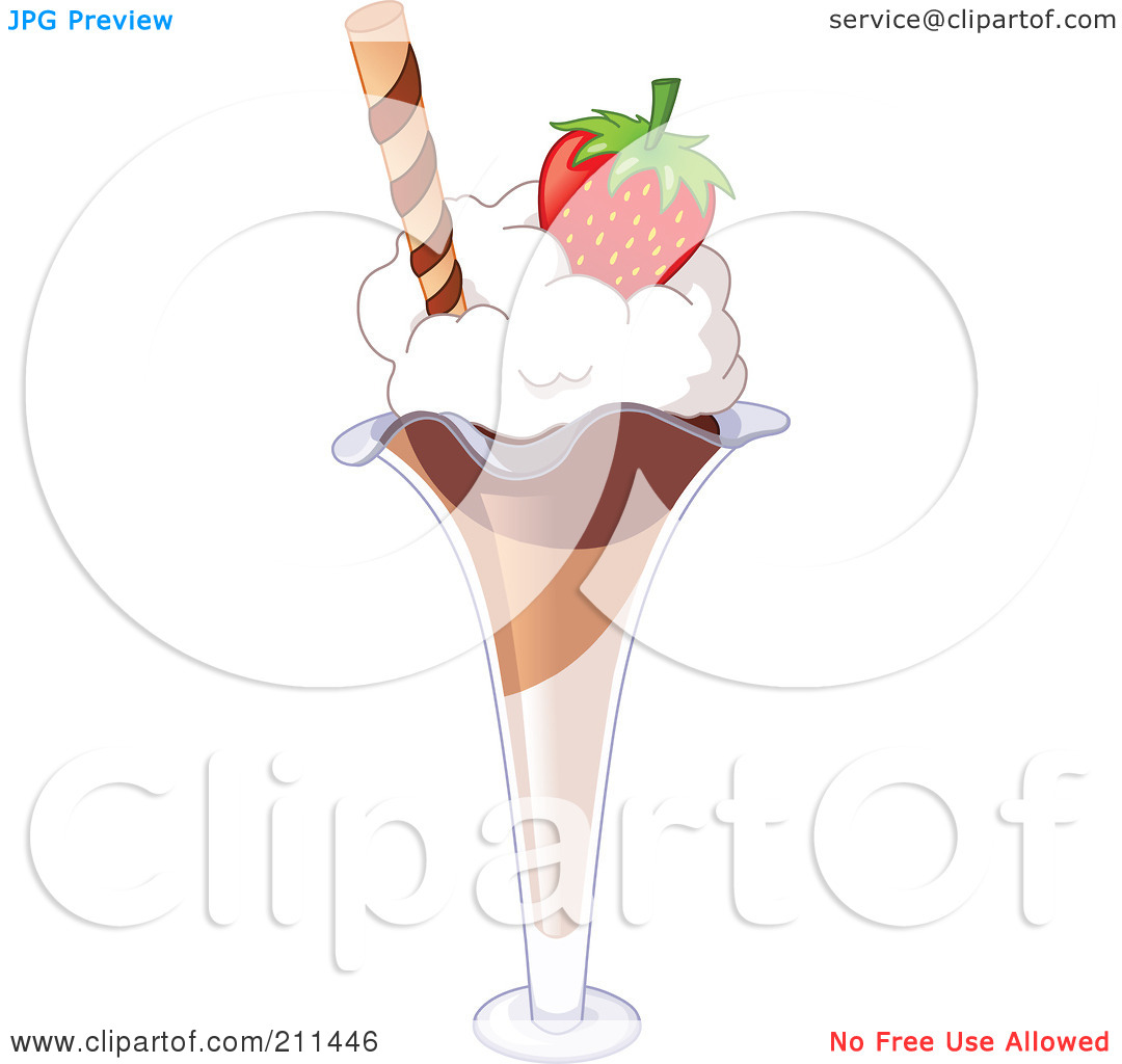 Free  Rf  Clipart Illustration Of A Milkshake With Whipped Cream