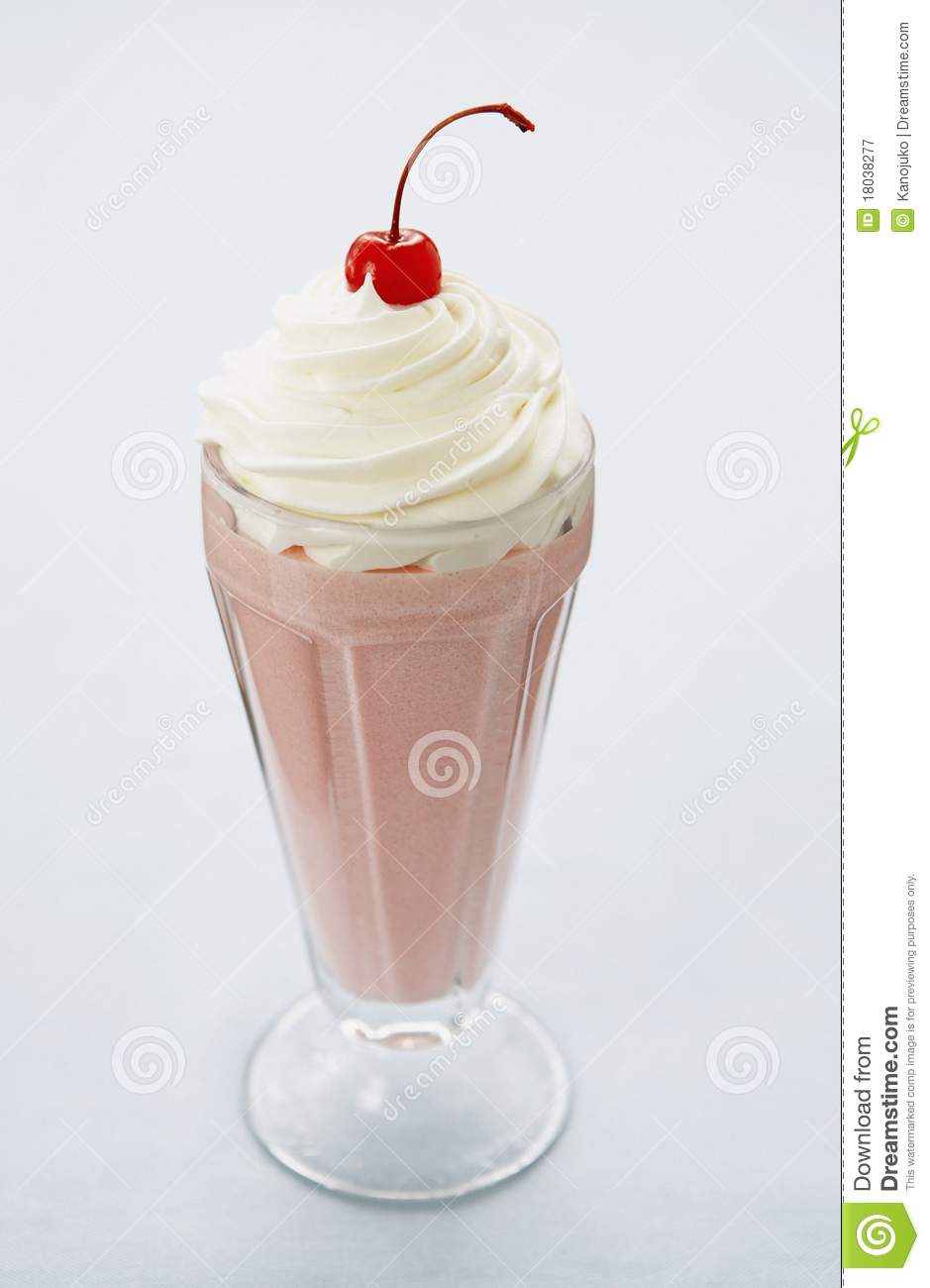 Milkshake With Whipped Cream And Cherry Royalty Free Stock Photography