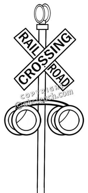 Railroad Clipart Railroad Crossing Sign Bw Pw Png