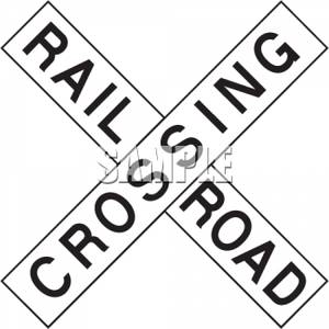 Railroad Crossing Sign   Royalty Free Clipart Picture