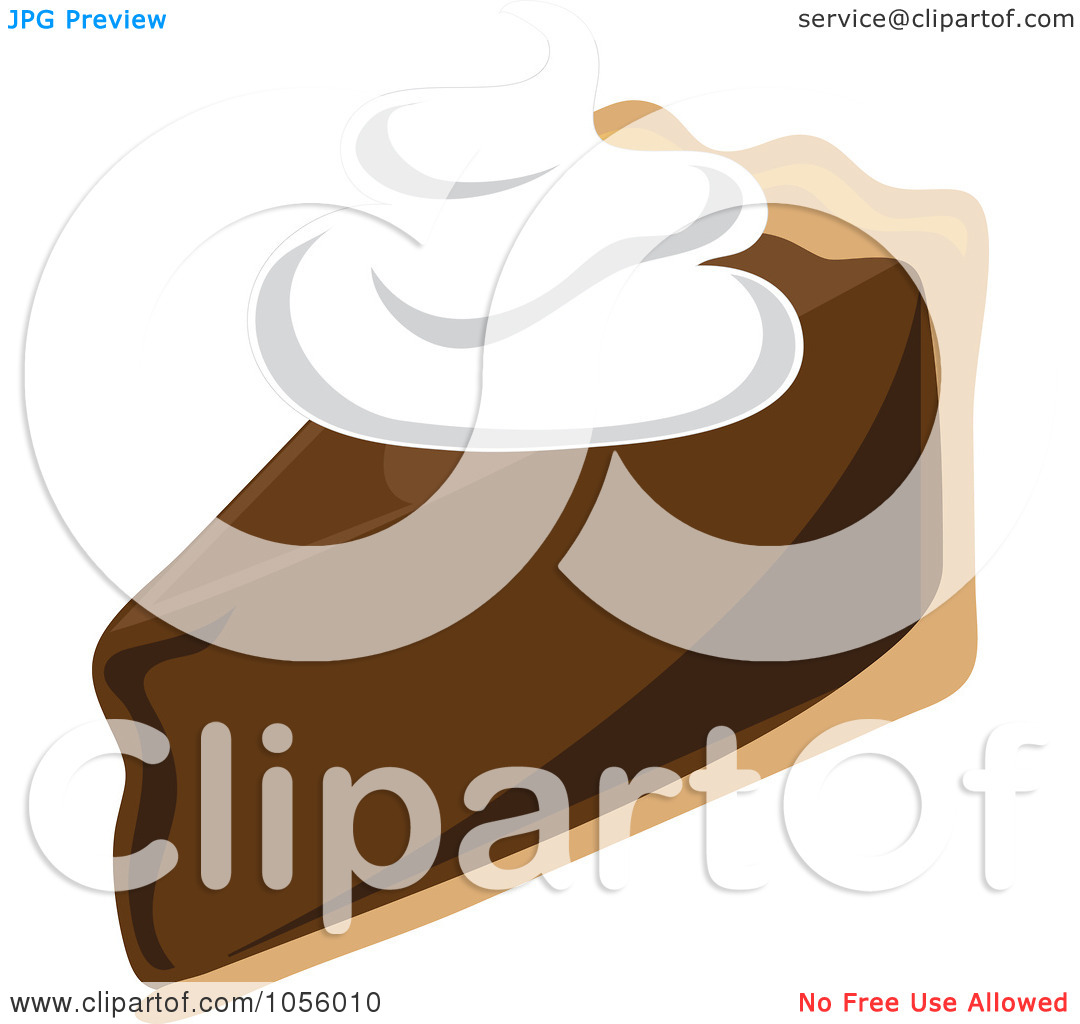     Slice Of Chocolate Cream Pie Topped With Whipped Cream By Pams Clipart