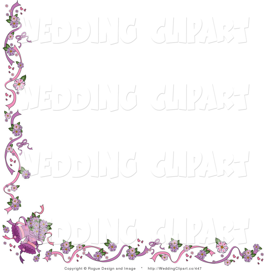 Wedding White Background With A Bells Border Wedding Purple Flower
