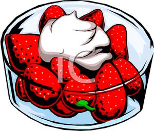 Whipped Cream Topped Strawberries   Royalty Free Clipart Picture