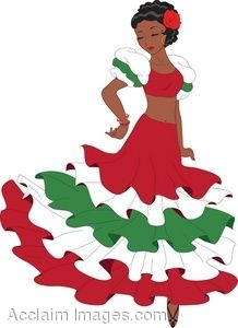 Clipart Illustration Of A Latino Woman Dancing A Pasa Doble Dance
