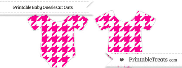 Free Magenta Houndstooth Pattern Small Baby Onesie Cut Outs To Print